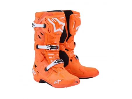 Cizme cross-enduro Alpinestars Tech 10 Supervented - Portocaliu fluo/Negru/Alb | 2010520/4512