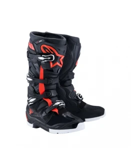 Cizme cross-enduro ALPINESTARS Tech 7 Enduro Drystar® 2026 - Negru/Rosu fluo/Alb