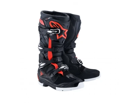 Cizme cross-enduro ALPINESTARS Tech 7 Enduro Drystar® 2026 - Negru/Rosu fluo/Alb | 2010526/1321