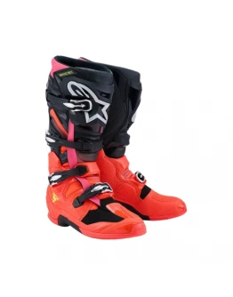 Cizme cross-enduro Alpinestars Tech 7 2025 - Negru/Rosu fluo/Roz fluo