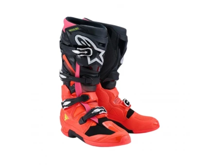 Cizme cross-enduro Alpinestars Tech 7 2025 - Negru/Rosu fluo/Roz fluo | 2012025/1576