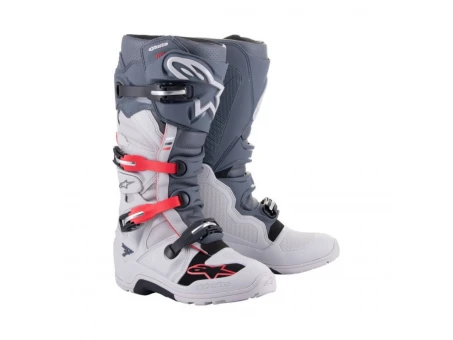 Cizme cross-enduro Alpinestars TECH 7 ENDURO  - Gri deschis/Gri inchis/Rosu