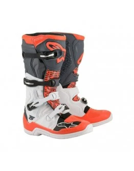 Cizme cross-enduro ALPINESTARS TECH 5 BOOT - alb,Gri,Rosu fluo