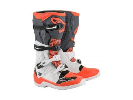 Cizme cross-enduro ALPINESTARS TECH 5 BOOT - Alb/Gri/Rosu fluo