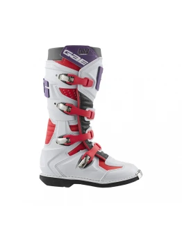 Cizme moto copii GAERNE GX-J Cross/Enduro - Alb/Rosu/Mov