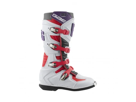 Cizme moto copii GAERNE GX-J Cross/Enduro - Alb/Rosu/Mov | 2169-025