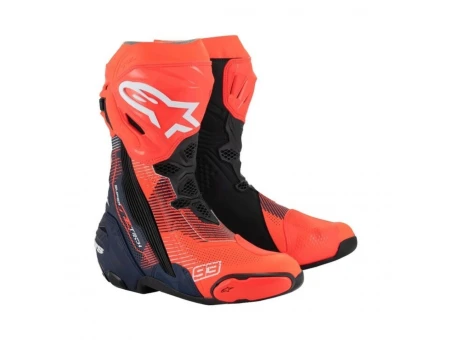 Cizme moto race ALPINESTARS SUPERTECH R VENTED MM93 REPLICA - Rosu fluo/Albastru/Negru | 2220825/3125