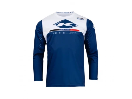 Tricou Kenny Racing Cross/Enduro Model Track Raw - Albastru,Alb