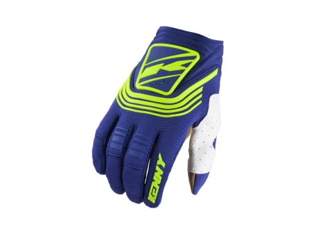 Manusi KENNY RACING Cross/Enduro Titanium - Albastru/Galben fluor