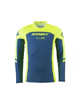 Tricou Cross/Enduro KENNY RACING Performance - Albastru/Galben fluor