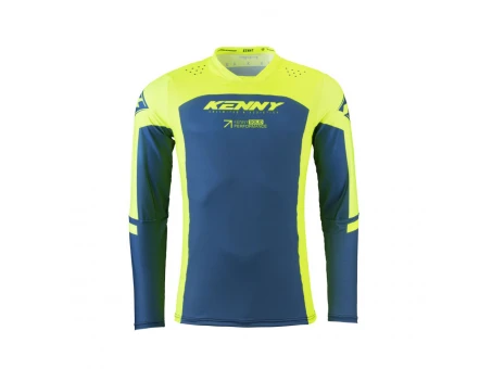 Tricou Cross/Enduro KENNY RACING Performance - Albastru/Galben fluor