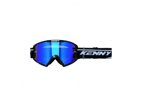 Ochelari Off Road Kenny Racing Track+Glitter - Gri/Alb/Negru cu lentila albastra