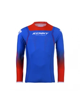 Tricou Cross/Enduro KENNY RACING Titanium - Albastru/Rosu