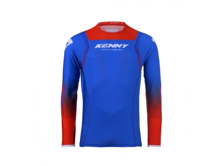 Tricou Cross/Enduro KENNY RACING Titanium - Albastru/Rosu