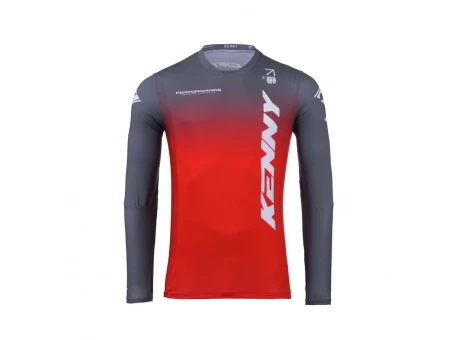 Tricou Cross/Enduro KENNY RACING Performance - Rosu/Gri/Alb