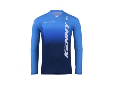 Tricou Cross/Enduro KENNY RACING Performance - Albastru/Alb