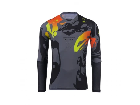 Tricou Cross/Enduro KENNY RACING Performance - Gri/Negru/Galben/Rosu