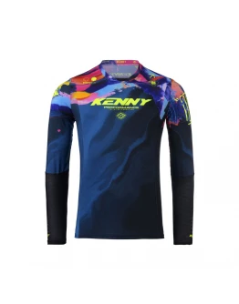 Tricou Cross/Enduro KENNY RACING Performance - Albastru/Galben/Rosu