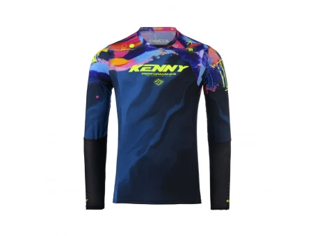 Tricou Cross/Enduro KENNY RACING Performance - Albastru/Galben/Rosu