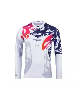 Tricou Cross/Enduro KENNY RACING Performance -Alb/Gri/Rosu/Albastru