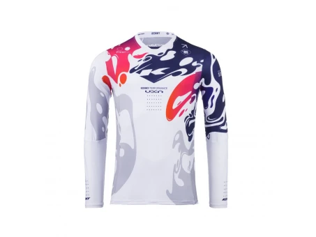 Tricou Cross/Enduro KENNY RACING Performance -Alb/Gri/Rosu/Albastru