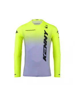 Tricou Cross/Enduro KENNY RACING Performance - Gri/Negru/Galben fluor