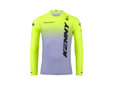 Tricou Cross/Enduro KENNY RACING Performance - Gri/Negru/Galben fluor