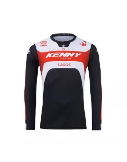 Tricou Cross/Enduro KENNY RACING Track FOCUS - Negru/Alb/Rosu
