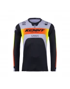 Tricou Cross/Enduro KENNY RACING Track FOCUS - Negru/Gri/Galben/Rosu
