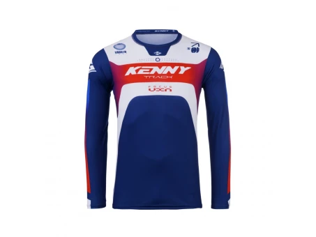 Tricou Cross/Enduro KENNY RACING Track FOCUS - Albastru/Alb/Rosu