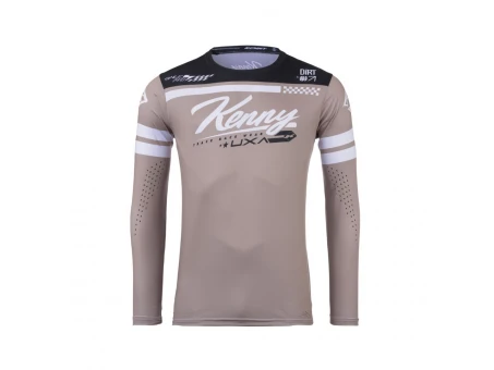 Tricou Cross/Enduro KENNY RACING Track Dirt DZR - Maro/Alb/Negru