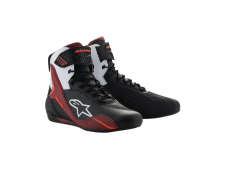 Ghete moto sport/touring ALPINESTARS FASTER-4 - Negru/Alb/Rosu | 2510425/1299