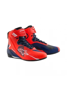 Ghete moto sport/touring ALPINESTARS FASTER-4 MM93 - Rosu fluo/Albastru/Negru