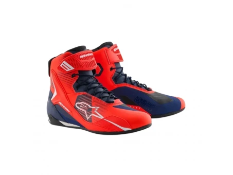 Ghete moto sport/touring ALPINESTARS FASTER-4 MM93 - Rosu fluo/Albastru/Negru | 2510925/3138