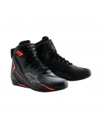 Ghete moto sport-touring Alpinestars Faster-4 Drystar impermeabile - Negru/Rosu fluo | 2540326/1557