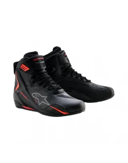 Ghete moto sport-touring Alpinestars Faster-4 Drystar impermeabile - Negru/Rosu fluo