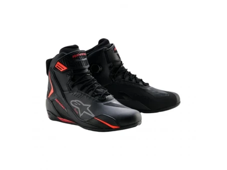 Ghete moto sport-touring Alpinestars Faster-4 Drystar impermeabile - Negru/Rosu fluo | 2540326/1557