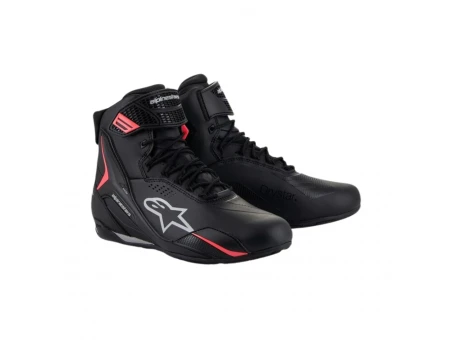 Ghete moto sport-touring femei Alpinestars Stella Faster-4 Drystar - Negru/Gri/Coral fluo | 2540426/1554