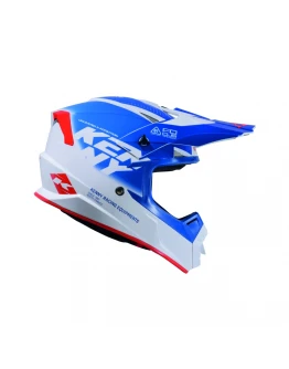 Cască cross-enduro KENNY RACING TRACK FOCUS - Alb/Albastru/Rosu	