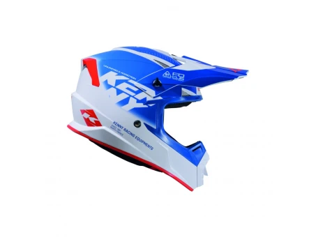 Cască cross-enduro KENNY RACING TRACK FOCUS - Alb/Albastru/Rosu | 261-0303021-28