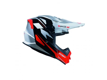 Cască cross-enduro KENNY RACING TRACK SPEED -  Alb/Negru/Rosu | 261-0303021-62