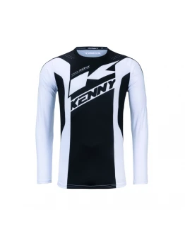 Tricou KENNY Racing Cross / Enduro Track - Negru/Alb