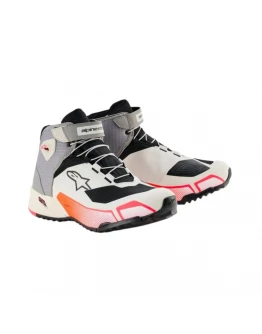 Ghete moto femei Alpinestars CR-X Drystar - Alb/Gri/Roz