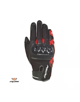 Manusi barbati Roadster vara piele/textil Ixon model RS Rise Air MS - Negru/rosu – degete tactile