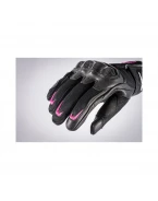 Manusi femei Roadster vara piele/textil Ixon model RS Rise Air LS - Negru/fucshsia (roz) – degete tactile | 3001120151073