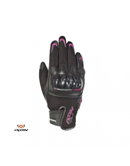 Manusi femei Roadster vara piele/textil Ixon model RS Rise Air LS - Negru/fucshsia (roz) – degete tactile