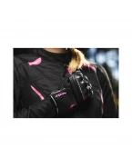 Manusi femei Roadster vara piele/textil Ixon model RS Rise Air LS - Negru/fucshsia (roz) – degete tactile | 3001120151073