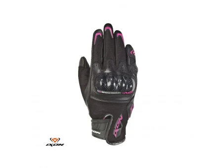 Manusi femei Roadster vara piele/textil Ixon model RS Rise Air LS - Negru/fucshsia (roz) – degete tactile | 3001120151073