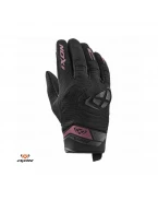 Manusi femei Roadster vara textil/piele Ixon model MIG 2 LS - Negru/burgundy (visiniu) – degete tactile | 3001120397005