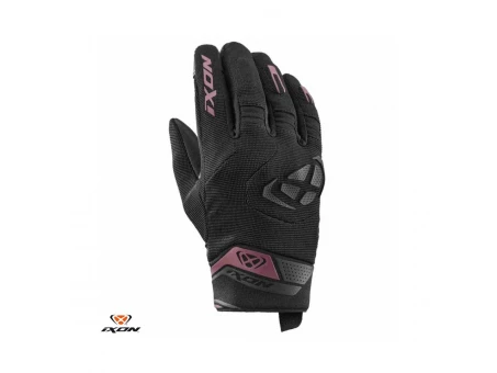 Manusi femei Roadster vara textil/piele Ixon model MIG 2 LS - Negru/burgundy (visiniu) – degete tactile | 3001120397005